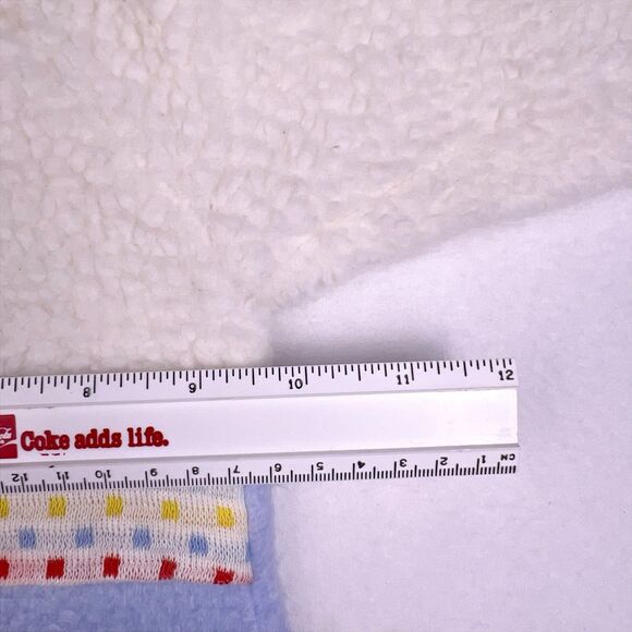 VTG Carter’s Retro White/Blue Fleece Hooded Bunting Footed Sz Small to 15 lbs - Picture 15 of 16